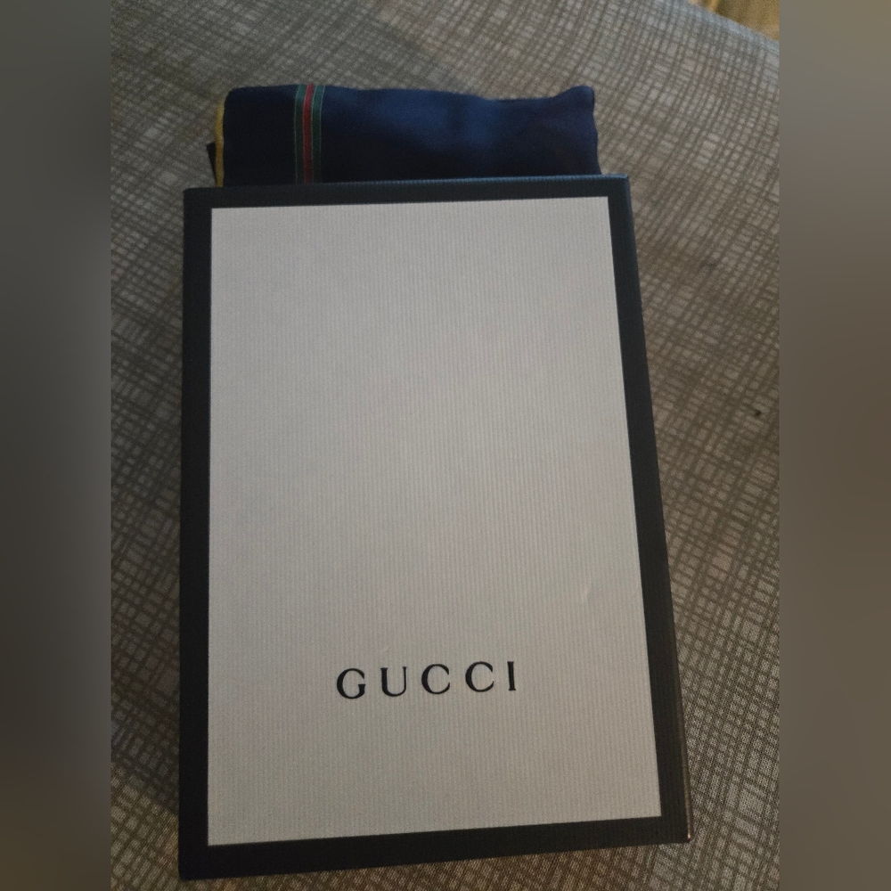 Gucci Navy Scarf with Gold Accents - Picture 4 of 5